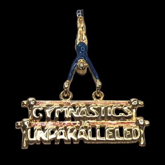 Vintage Gymnastics Parallel Bars Pin - Picture 1 of 9